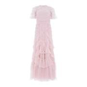 Pink Ruffle Marilla Maxi Kjole