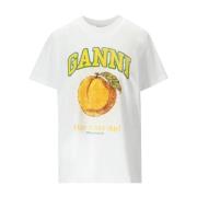 Afslappet Peach Hvid T-Shirt