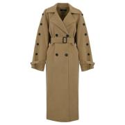 Beige Uld Trenchcoat