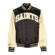 NFL Satin Bomber Jakke Sort/Hvid