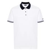 Strikket poloshirt i hvid