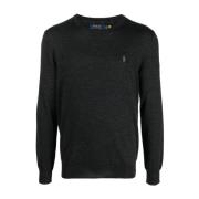 Casual Grå Uld Pullover Sweater