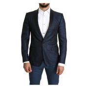 Blå Slim Fit MARTINI Blazer Frakke