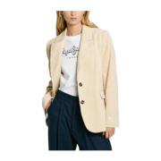 Beige Corduroy Blazer Jakke