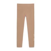 Beige Tekniske Logo Leggings