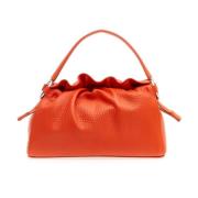 Orange Læder Crossbody Håndtaske