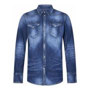 Blå Denim Western Skjorte AW24