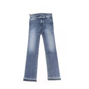 Slim Fit Fringe Jeans Blå