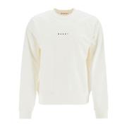 Bomuld Crewneck Sweatshirt med Logo Print