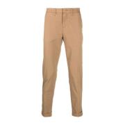 Brun Bomuld Gabardine Slim Bukser