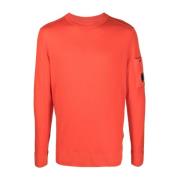 Orange Merino Uld Sweater med Linse Detalje