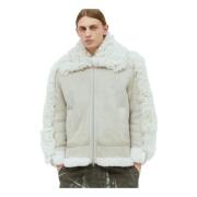 Shearling Panel Læderjakke