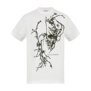 Grafisk Print Hvid T-shirt