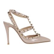 Nude Rockstud Patent Læder Hæle