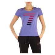 Stretch Bomuld T-shirt med Paillet Logo