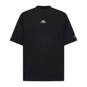 Sort Ski Bomuld T-shirt med Logo