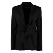 Stretch Uld Blazer med Front Knude