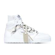 Hvide High-Top Sneakers med Tricolor Snøring