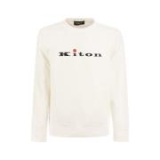 Bomuld crewneck sweatshirt med logo