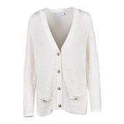 Stilfuld Cardigan med Blandede Materialer