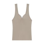 Strikket Tanktop V-Hals U-Ryg