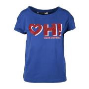 Bl? Bomuld T-Shirt, Love Moschino Kollektion