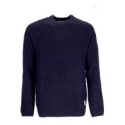 Meleret Navy Sweater, Langærmet Crewneck