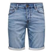 Blå Denim Jogger Shorts