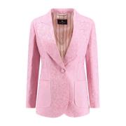 Broderet Silkeblandet Jacquard Blazer