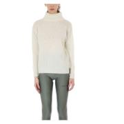 Mohair High-Neck Sweater i Hvid