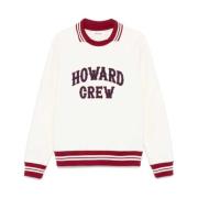 Collegiate-stil sweatshirt med polokrave