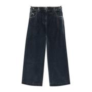 Voksede wide-leg jeans