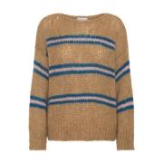 Stribet Strik Pullover, Hyggelig og Oversized