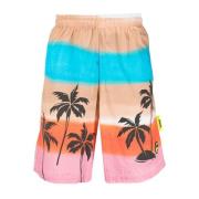 Palm Tree Print Bermuda Shorts