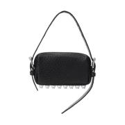 Studded Sort Lammskind Crossbody Taske