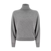 Turtleneck Jumper med Geometriske Sting Detaljer