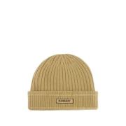 Uld Beanie i Beige