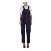 Denim Overall Kjole med Lommer