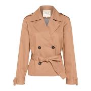 Kort Trenchcoat Kanel Swirl