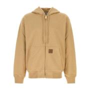 Hættetrøje Eldon Sweat Jacket i Beige