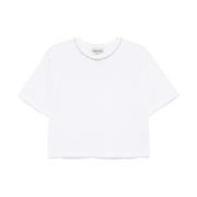 Hvid Logo Print Crew Neck T-shirt