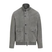 Suede Læder Blouson Jakke