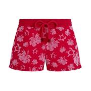 Flocked Turtles Heart Badeshorts til kvinder