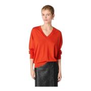 Luksus Cashmere V-Neck Sweater Orange