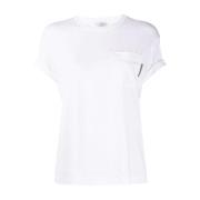 Hvid Rund Hals T-Shirt