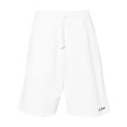 Hvide Jersey Shorts med Logo Broderi