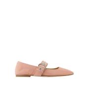 Rosa Silke Eyelet Ballerinaer