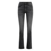 5-lomme straight-leg jeans med metal knapper