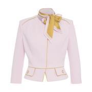 Rosa Crepe Blazer med Metaldetaljer