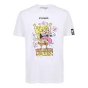 Hvid almindelig pasform T-shirt med SpongeBob print